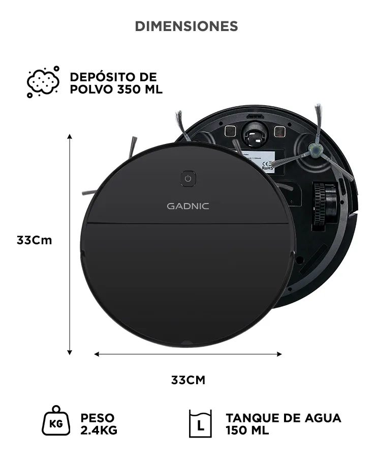 Gadnic Clean Duo Z700: tamaño y espacio que ocupa