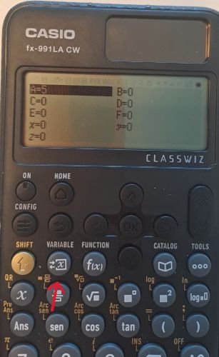 Uso del botón Variable para guardar datos